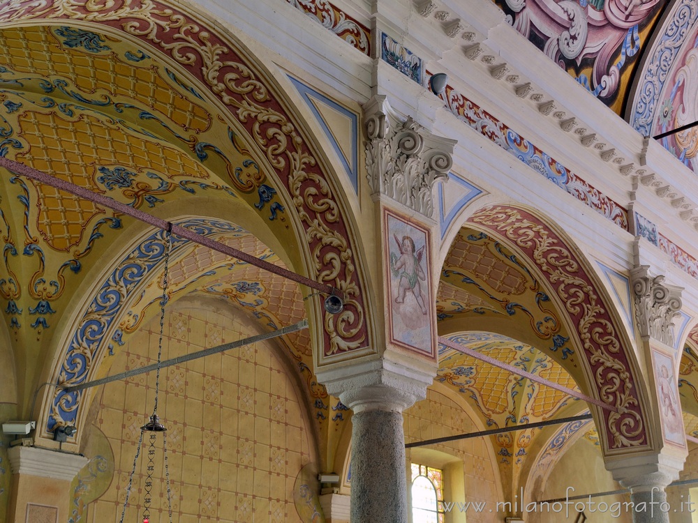 Trivero (Biella, Italy) - Baroque decorations inside the Large Church of the Sanctuary of the Virgin of the Moorland